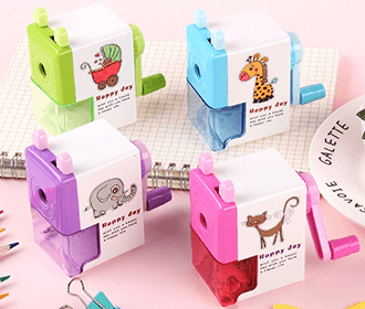 Custom Printing Cartoon Characters Plastic Pencil Sharpener for Stationery Promotion
