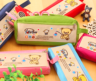 Multicolor Cute Bear Pencil Box for School Students