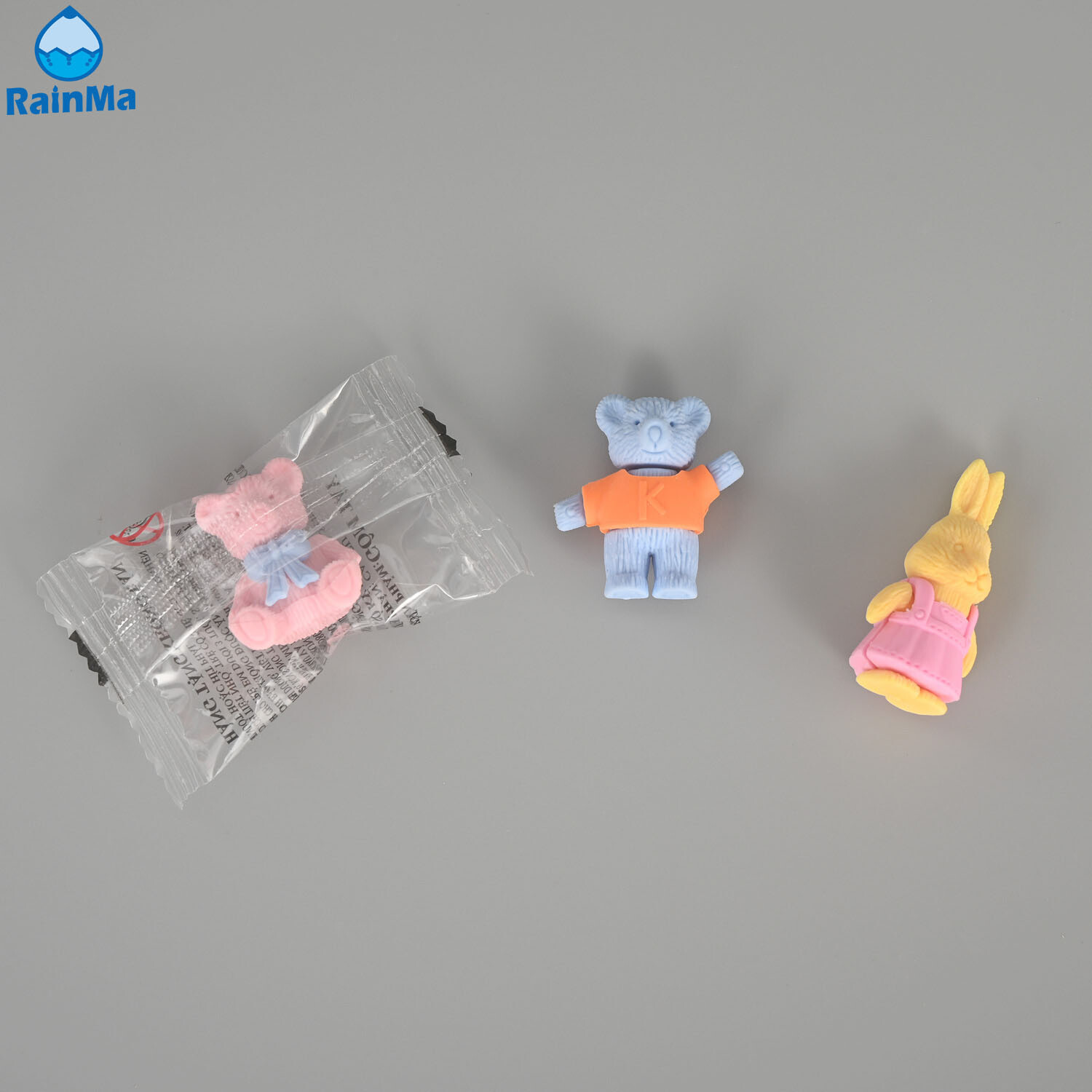 Cartoon Pink Bear Mini Pencil Eraser for Kids Student