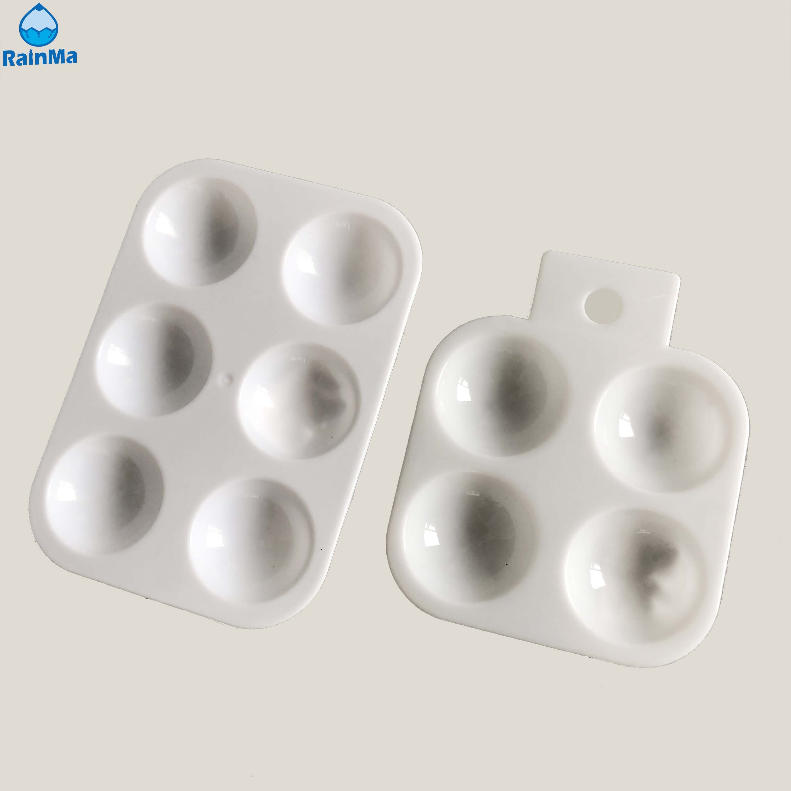 4-6 Rectangle Round Corner Plastic Artist Paint Palette for Watercolor Oil Painting