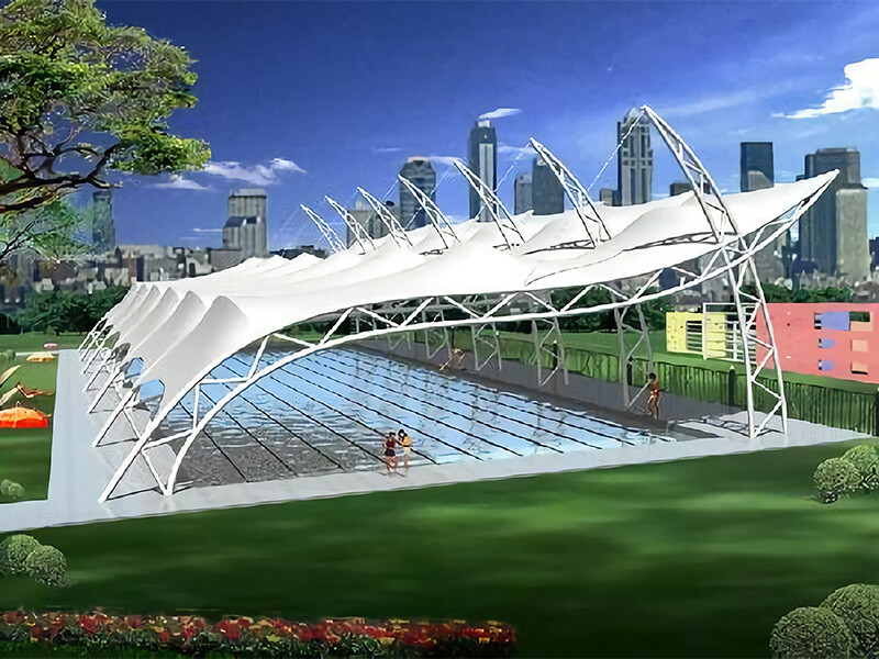 景觀膜類--浙江吉安竹燈籠劇場PVC骨架式景觀建筑